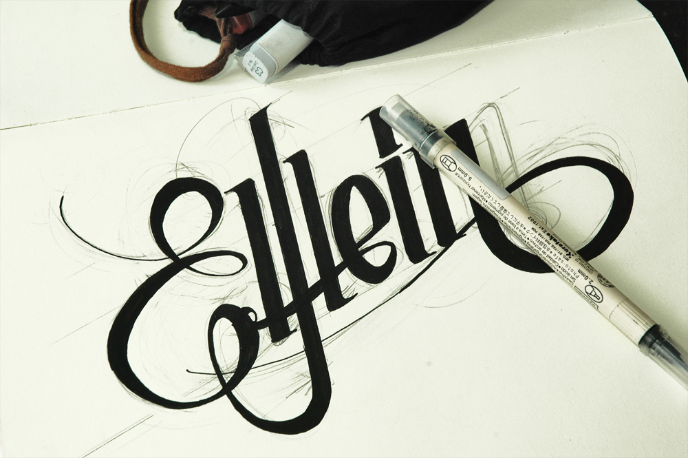 Elflein, Schrift Logo Entwurf